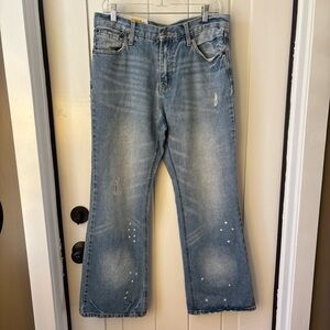 Vintage Blue Jeans Light Wash  Chor Size 32 X 30 Distressed